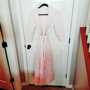 vintage quilted light pink robe